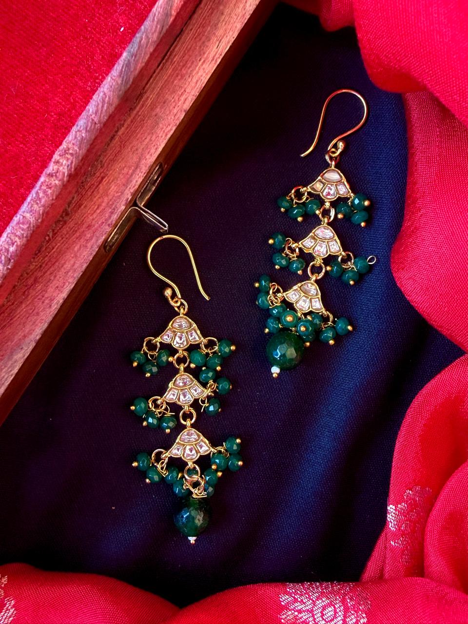 Pachi Kundan Stone Beaded Earring