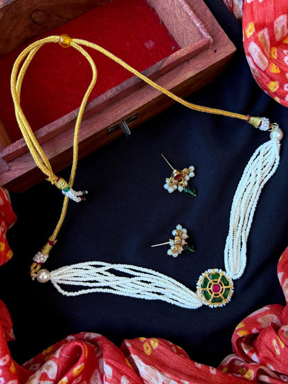 Pachi Kundan Pendant Choker Necklace with Earring set