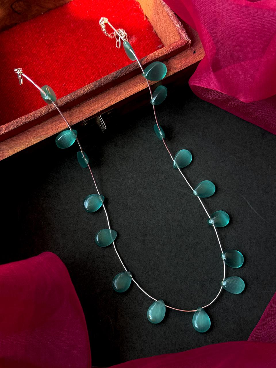 Monalisa Stone Silver Replica Necklace