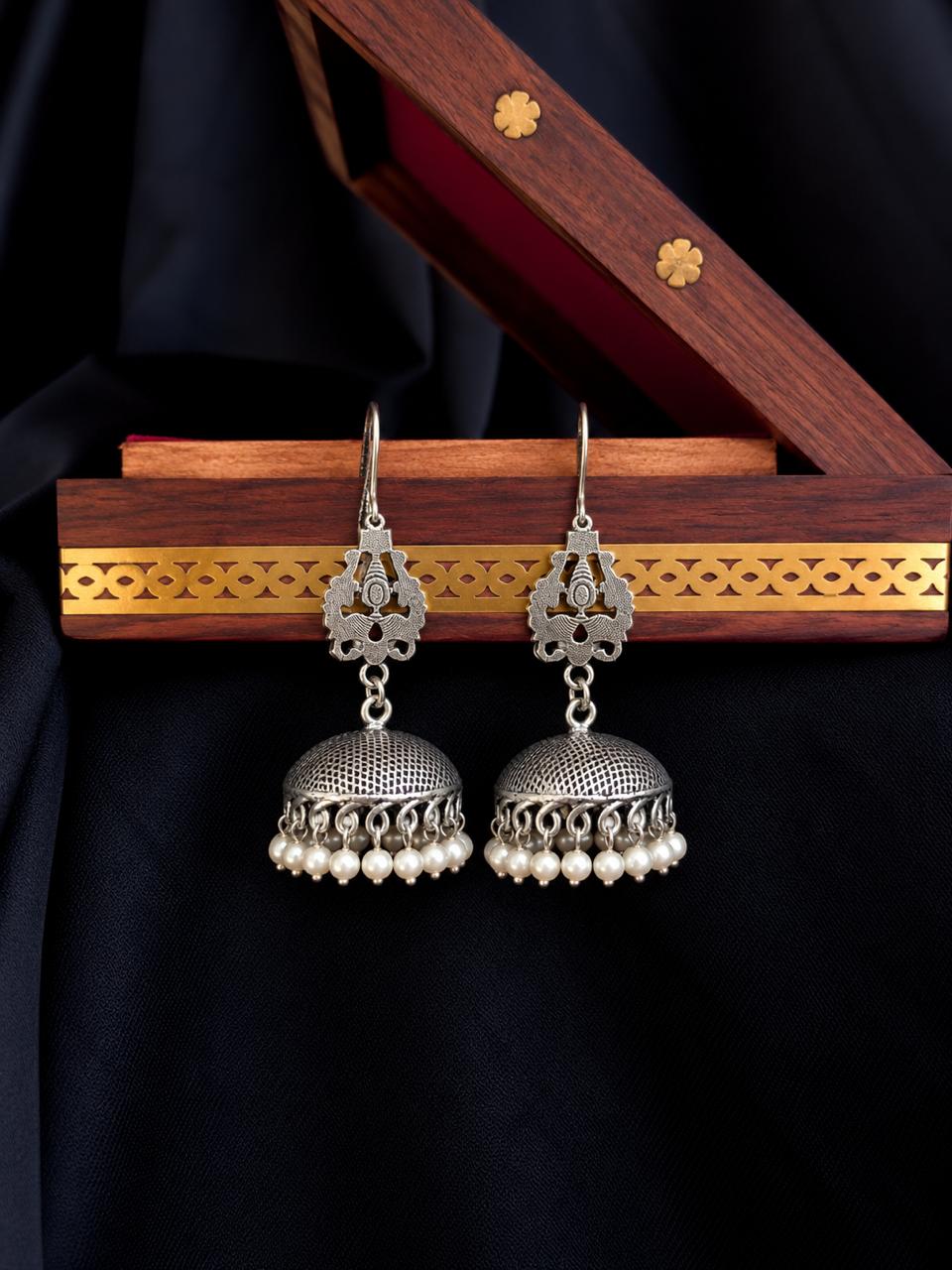 Oxidized Top with Jhumki Earring