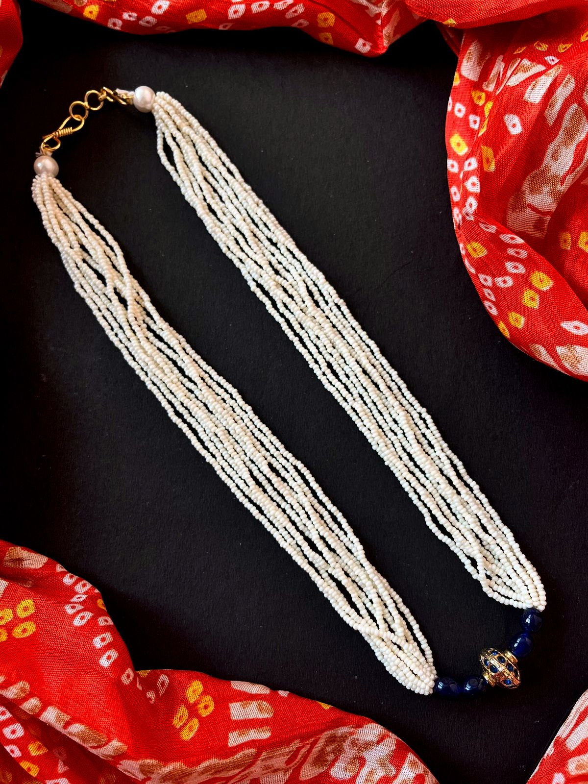 Stone Beads with Meenakari Ball Pendant Necklace