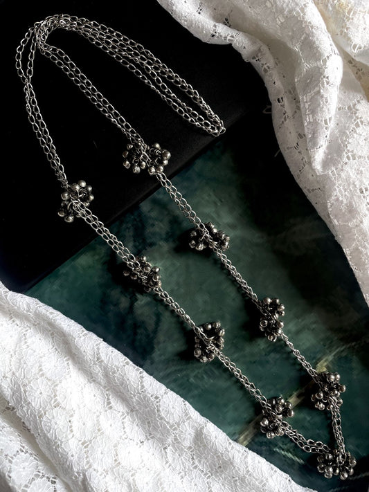 Oxidized Ghunghroo Chain Necklace