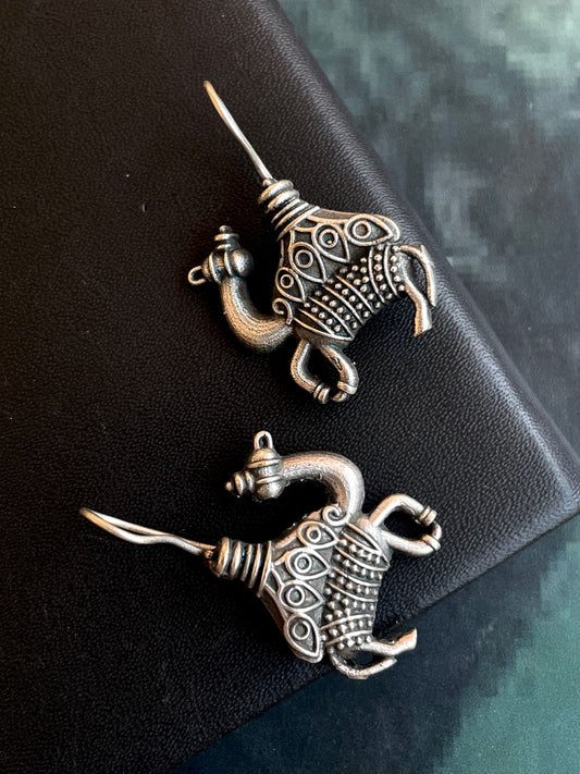 Oxidized Camel shape Earring