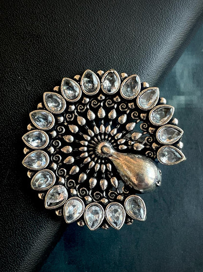 Peacock Shape Monalisa Stone Ring
