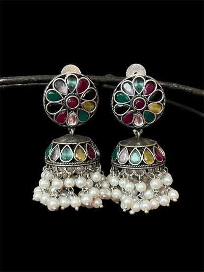 Monalisa Stone Black Polish Beaded Earring