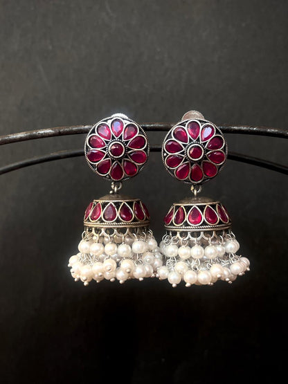 Monalisa Stone Black Polish Beaded Earring