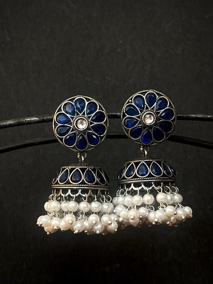 Monalisa Stone Black Polish Beaded Earring