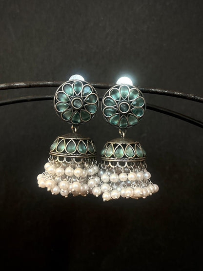 Monalisa Stone Black Polish Beaded Earring