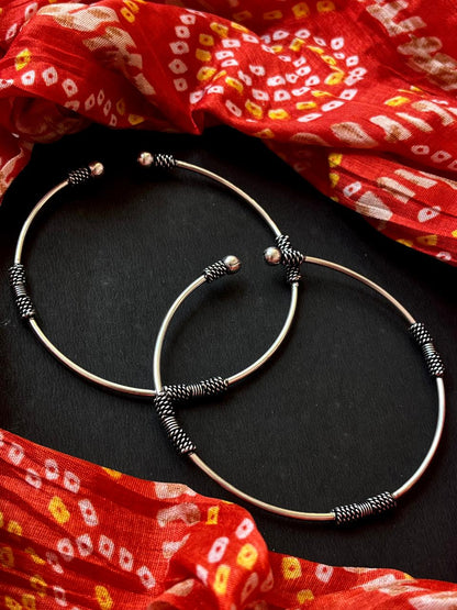 Oxidized Designer Anklet Pair