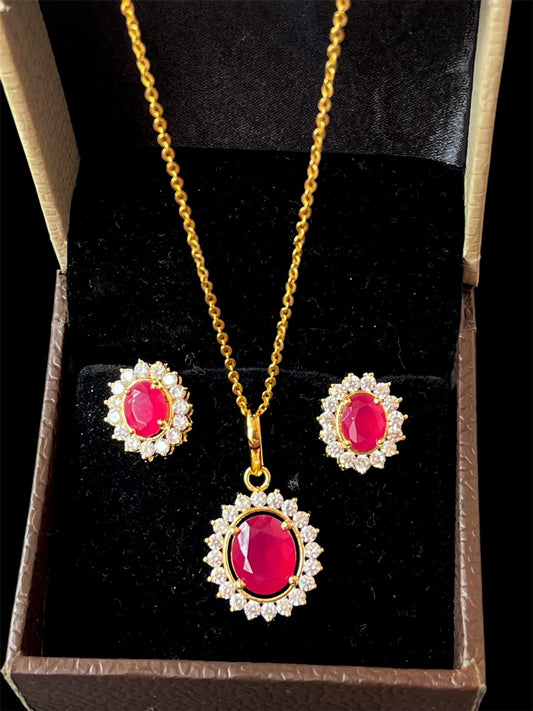 AD Pendant with Earring Partywear Set