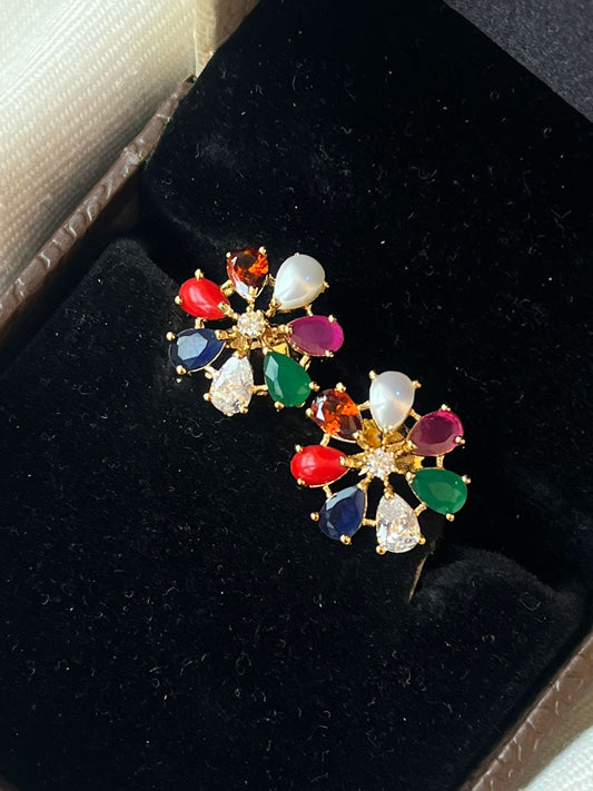 AD with Mulcitcolour Stones Earring