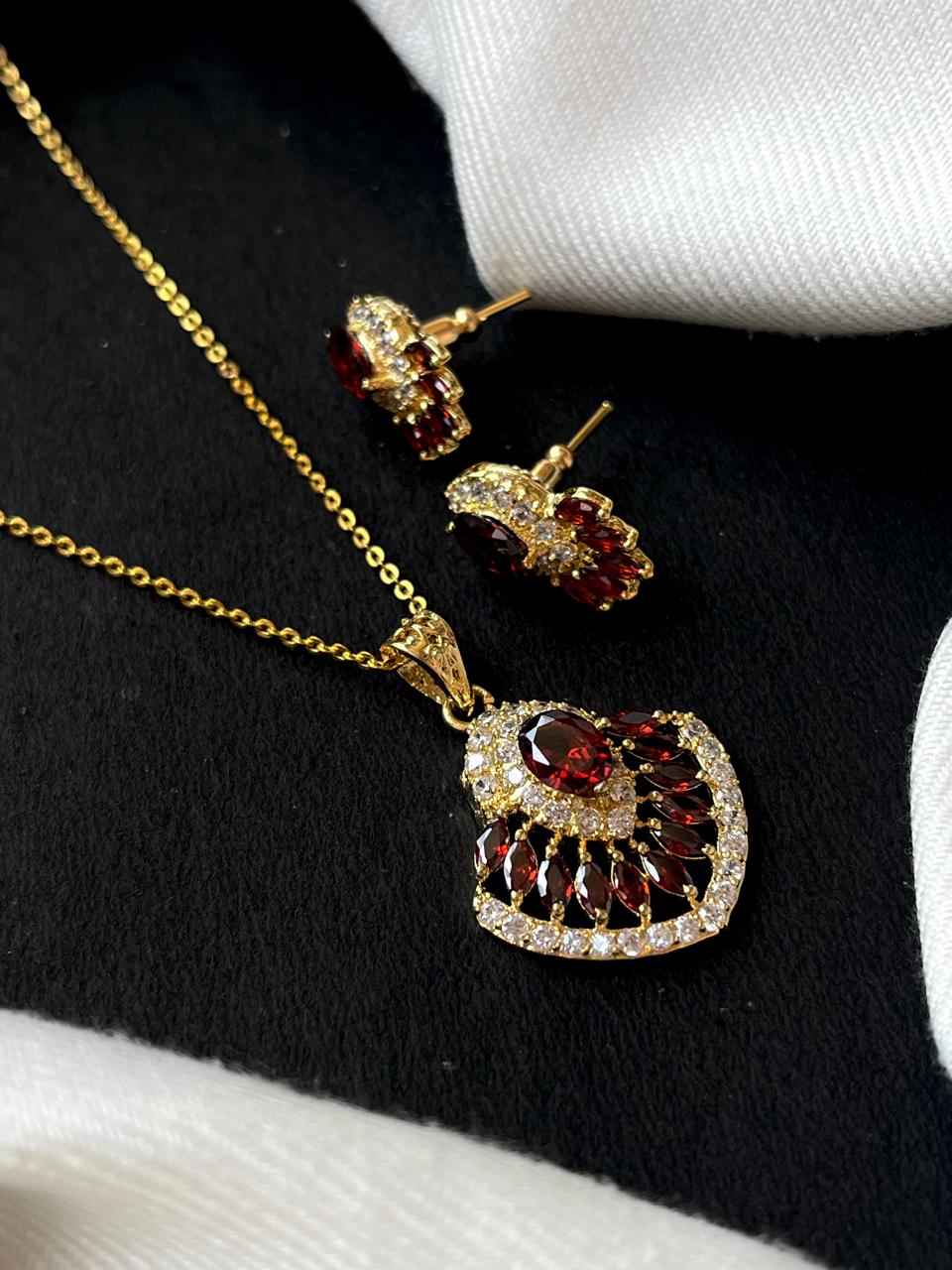 AD pendant Necklace with Earring set