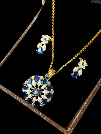 AD with Pearl Pendant Necklace with Earring set