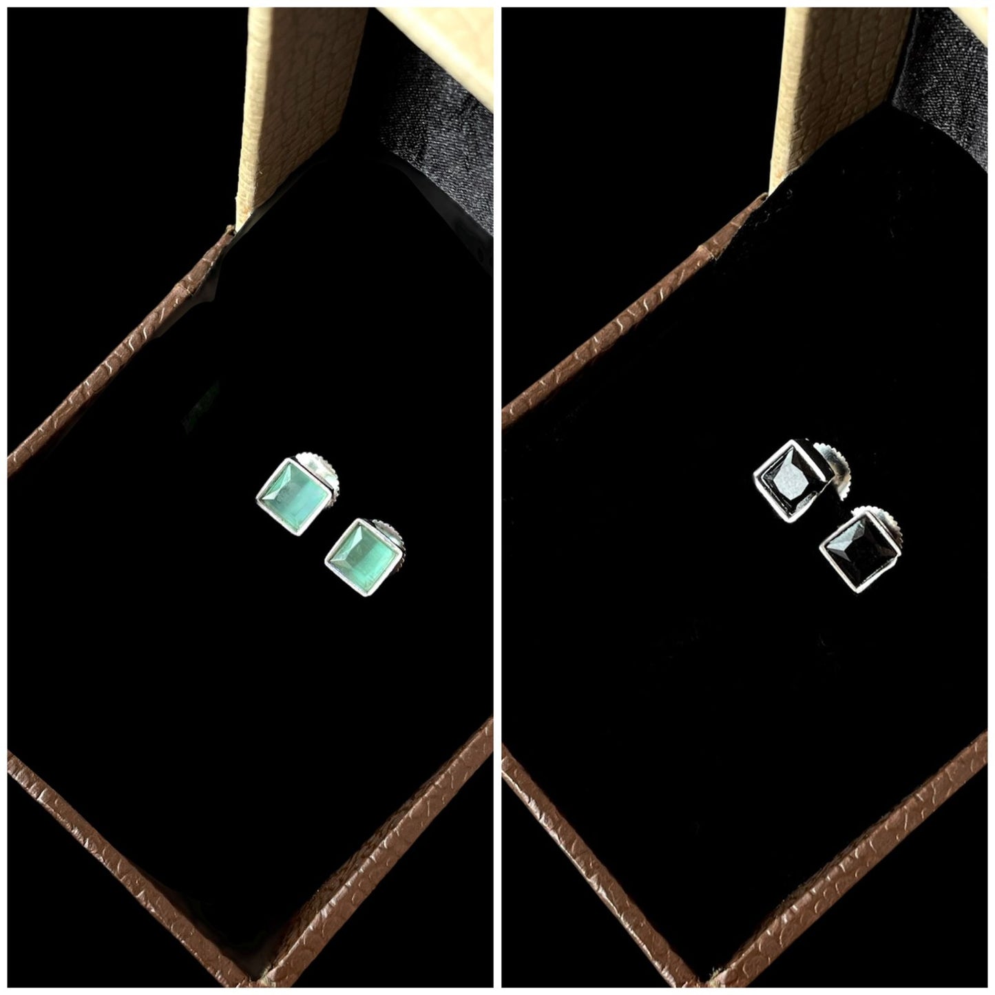 Monalisa Stone Silver Replica Tops Earring (Set of 2 pairs)