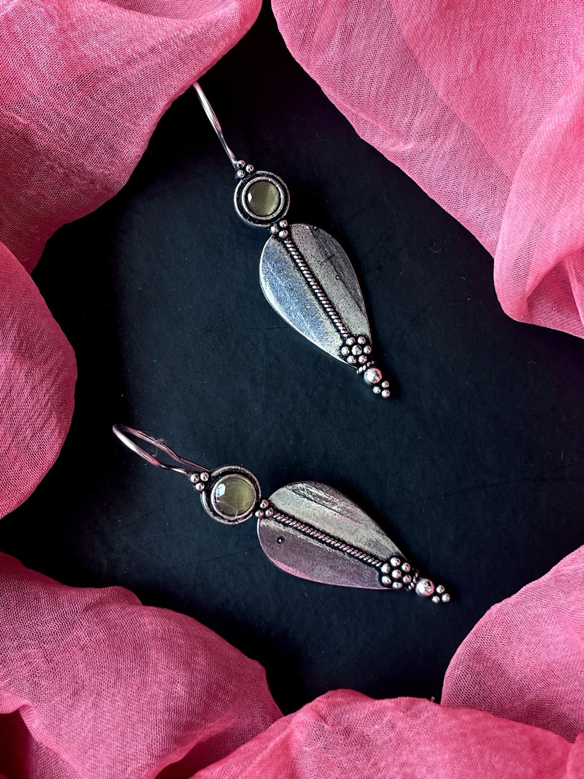 Monalisa Stone Silver Replica Earring