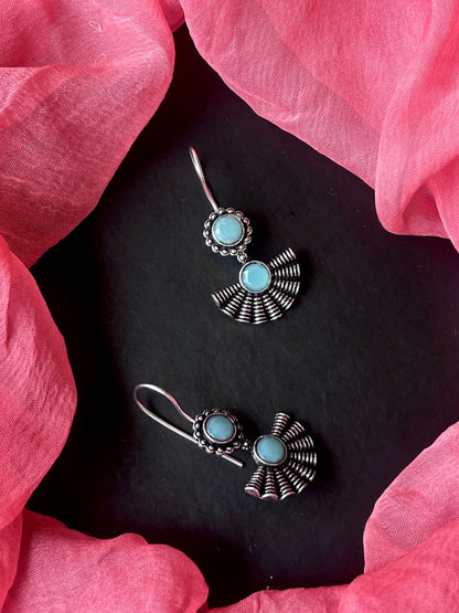 Monalisa Stone Oxidized Floral Earring