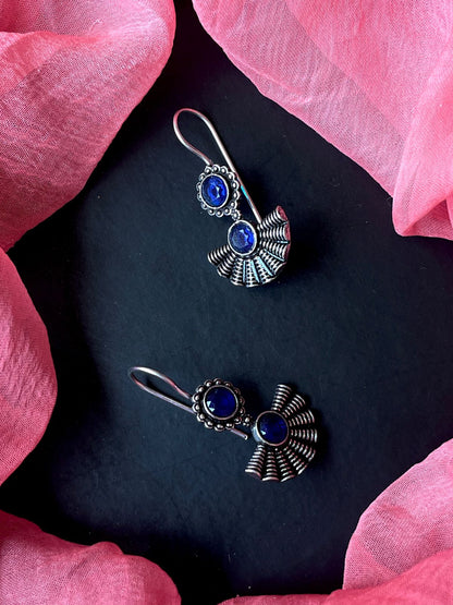 Monalisa Stone Oxidized Floral Earring