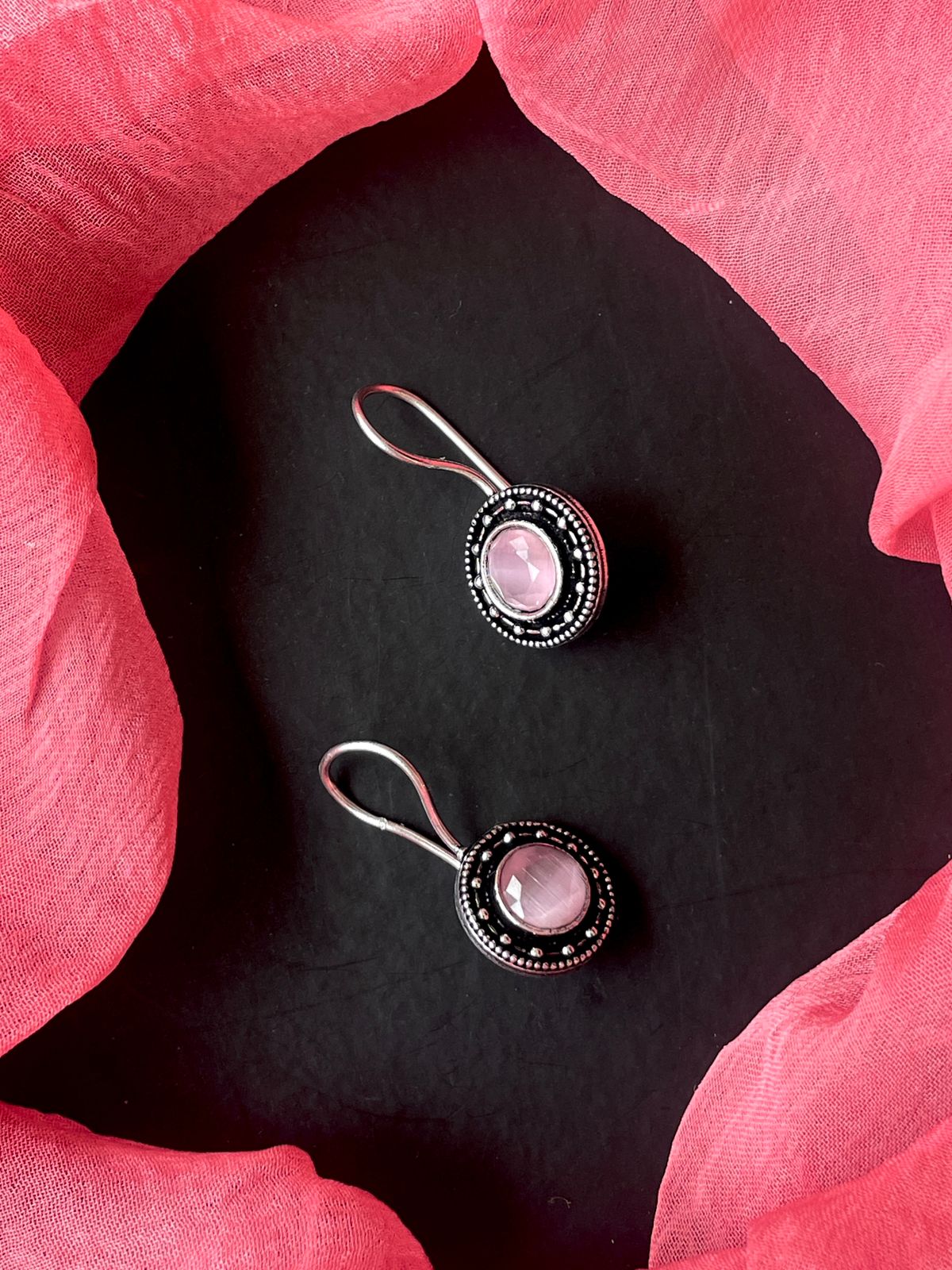 Monalisa Stone Oxidized Stud Earring