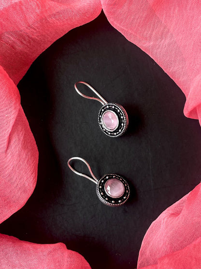 Monalisa Stone Oxidized Stud Earring