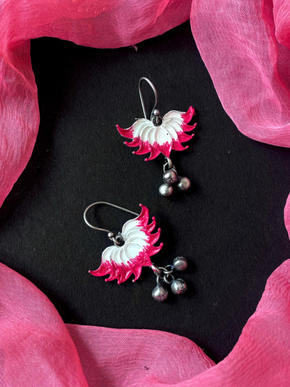Hand Painted Oxidized Floral Ghunghroo Earring