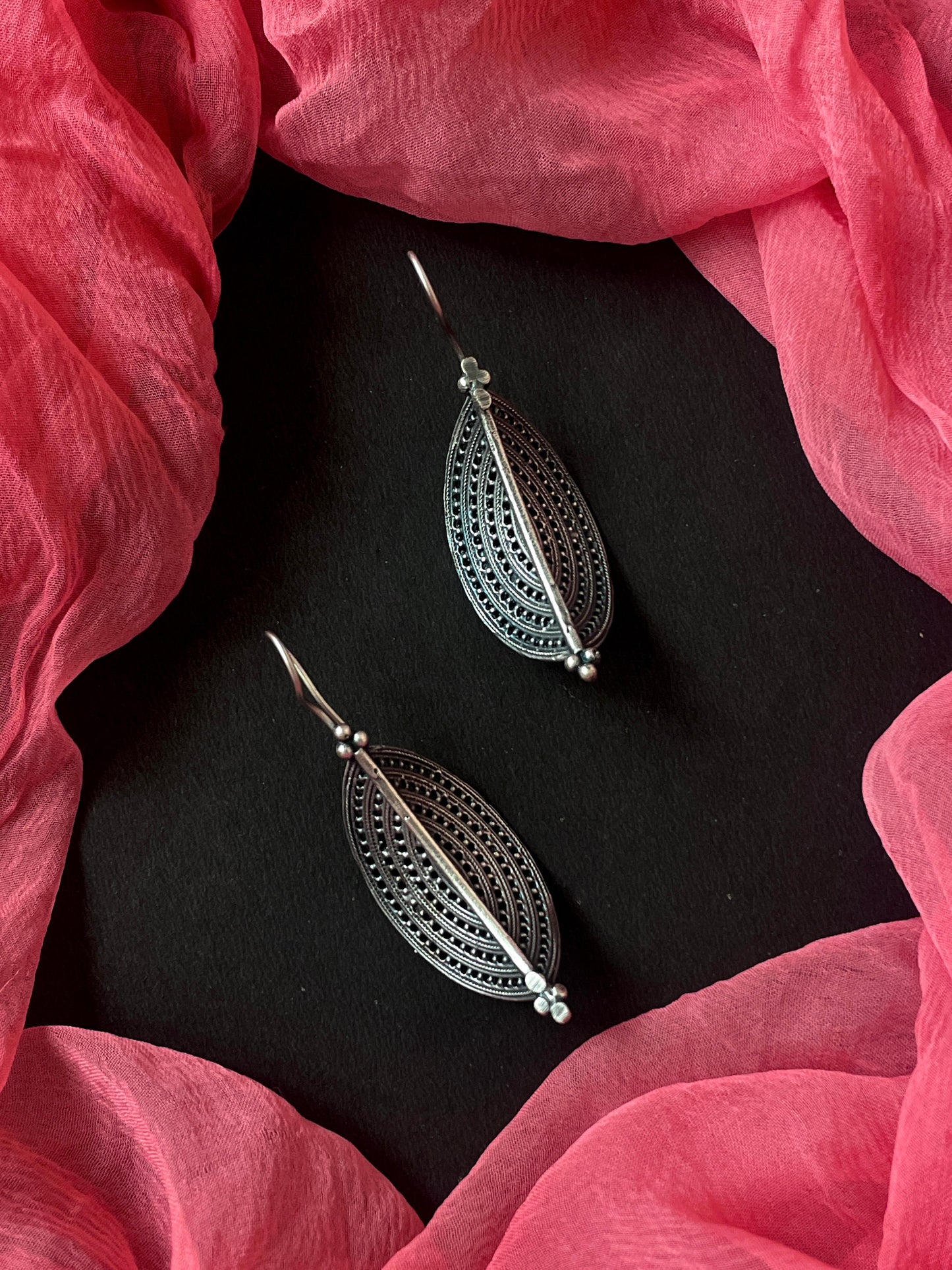 Oxidized Floral Ethnic Earring