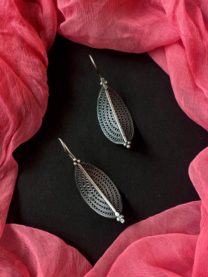 Oxidized Floral Ethnic Earring