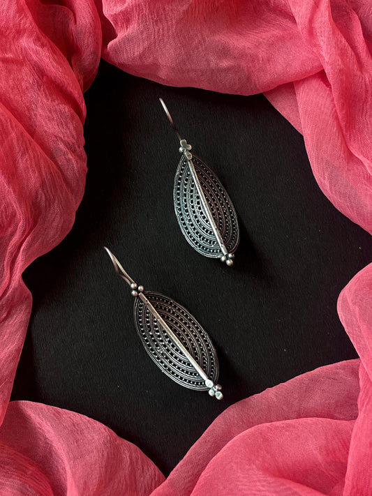 Oxidized Floral Ethnic Earring