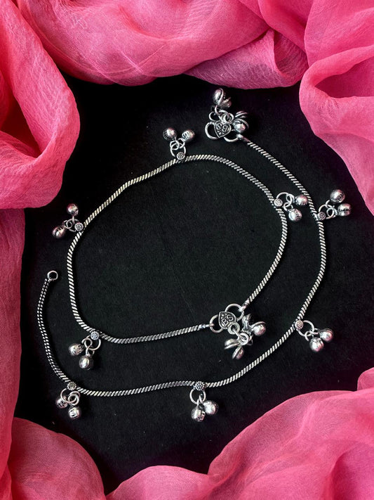 Oxidized ghunghroo Anklet Pair