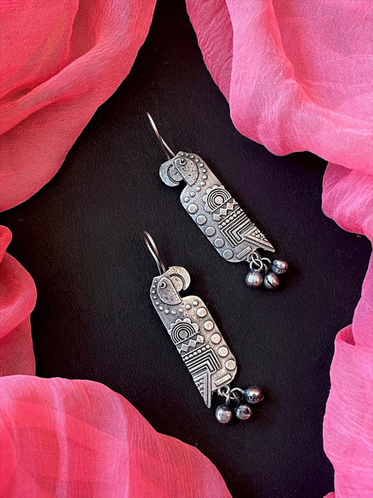 Bird Shape Hanging Oxidized Earring