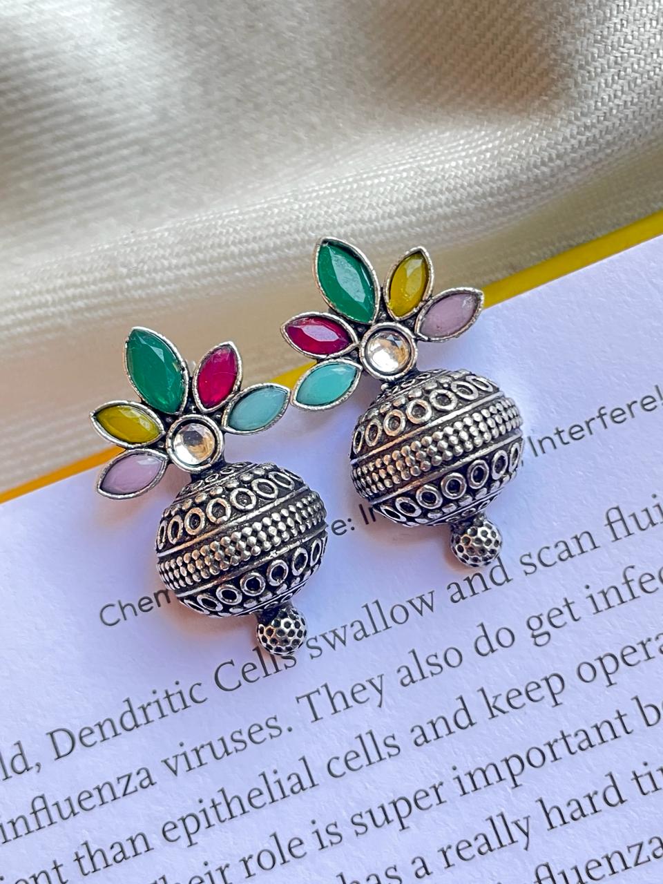 Kalash with Flower Stud Earring