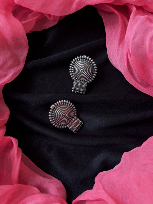 Silver Replica Circular Stud Earring