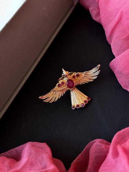 Golden Eagle shape Monalisa Stone Ring