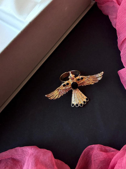 Golden Eagle shape Monalisa Stone Ring