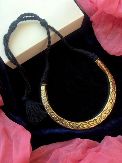 Golden Hasli Necklace with Adjustable Dori