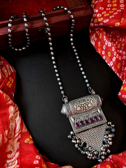 Oxidized Partywear Long Necklace