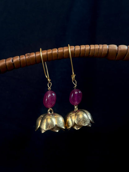 Stone Beaded Golden Trendy Earring