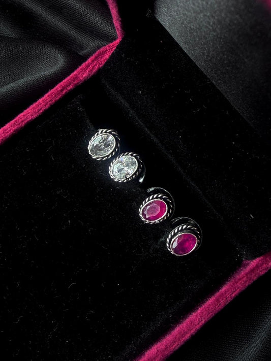 Monalisa Stone Stud Earring (Pair of 2 sets)
