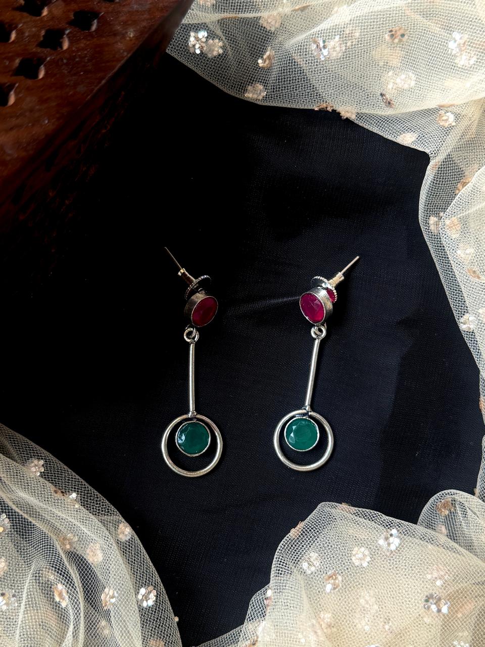 Monalisa Stone Silver Replica Earring