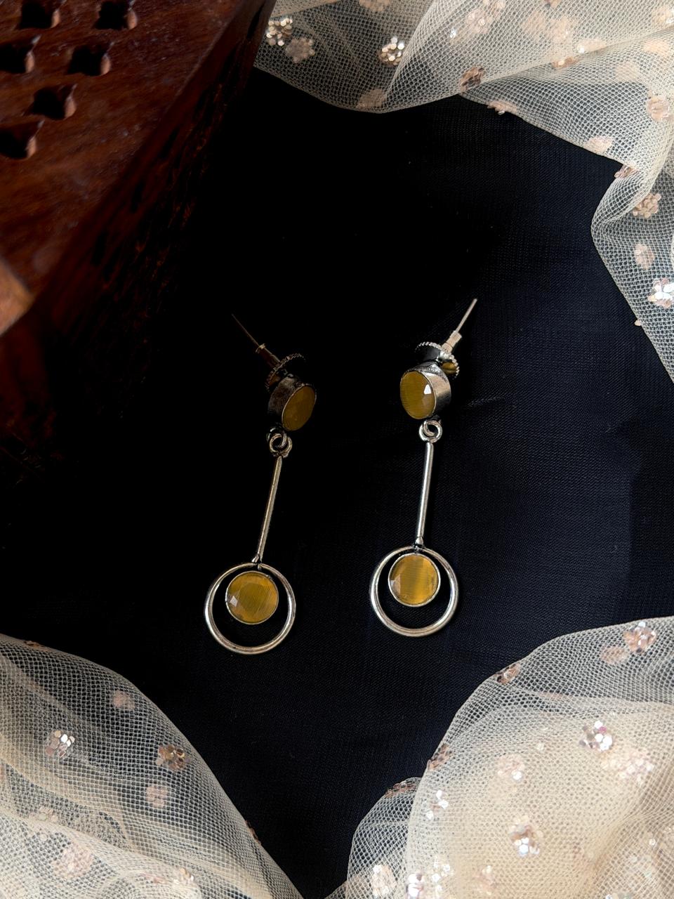 Monalisa Stone Silver Replica Earring