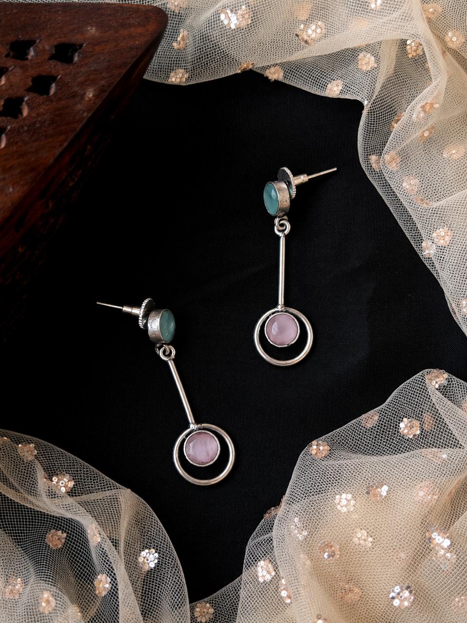 Monalisa Stone Silver Replica Earring