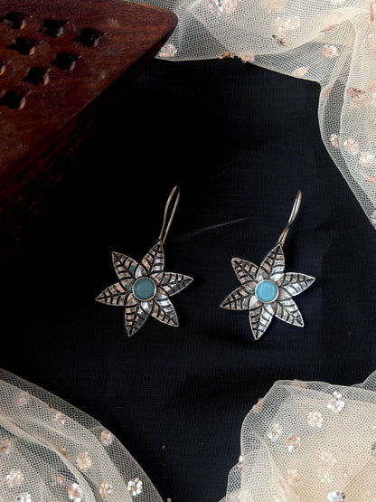 Oxidized Floral Earring