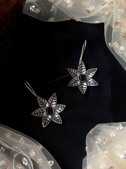 Oxidized Floral Earring