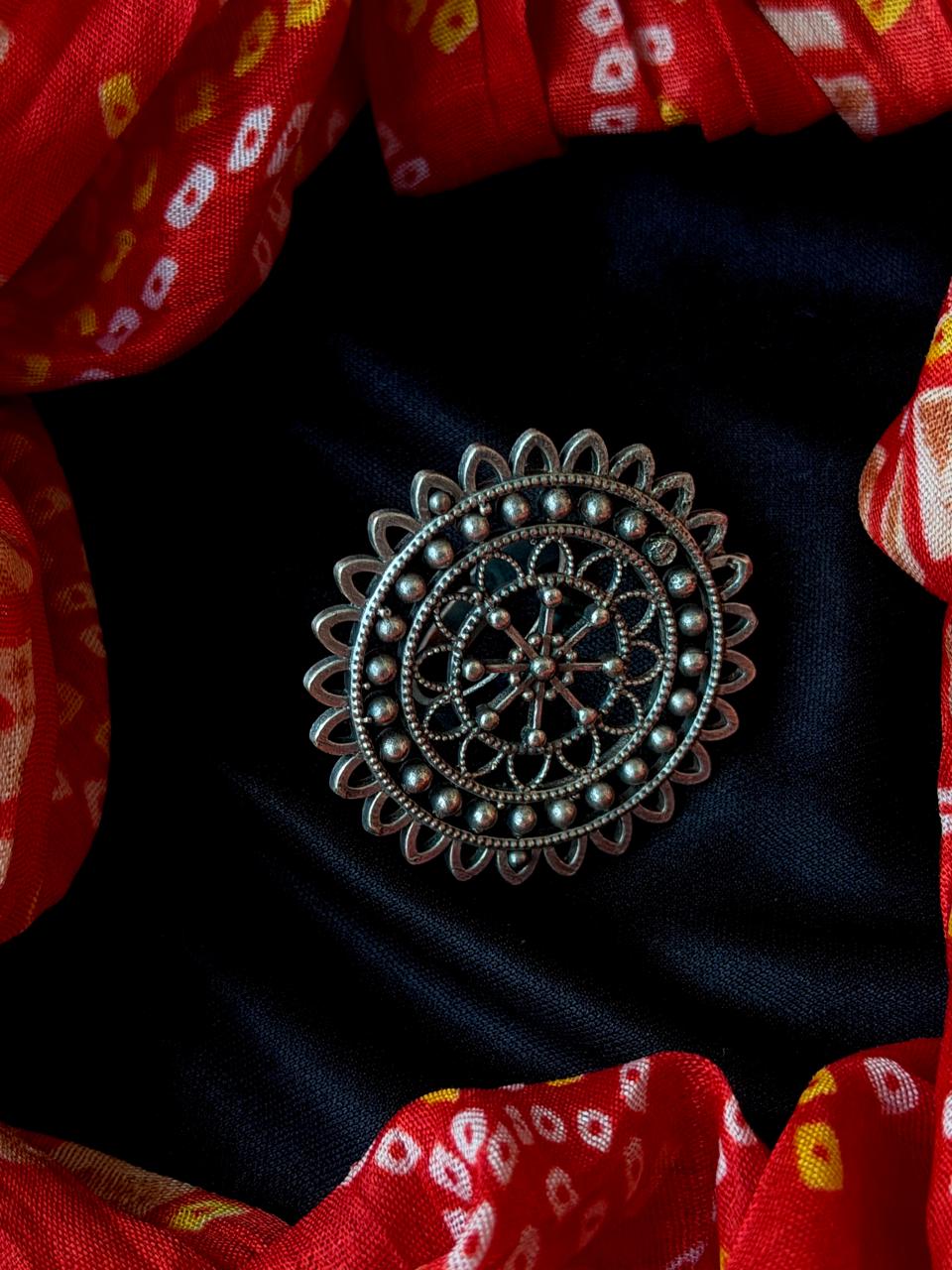 Oxidized Big Size Partywear Ring