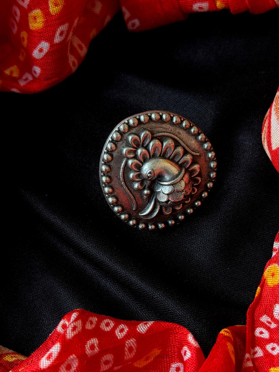 Oxidized Peacock shape Ring