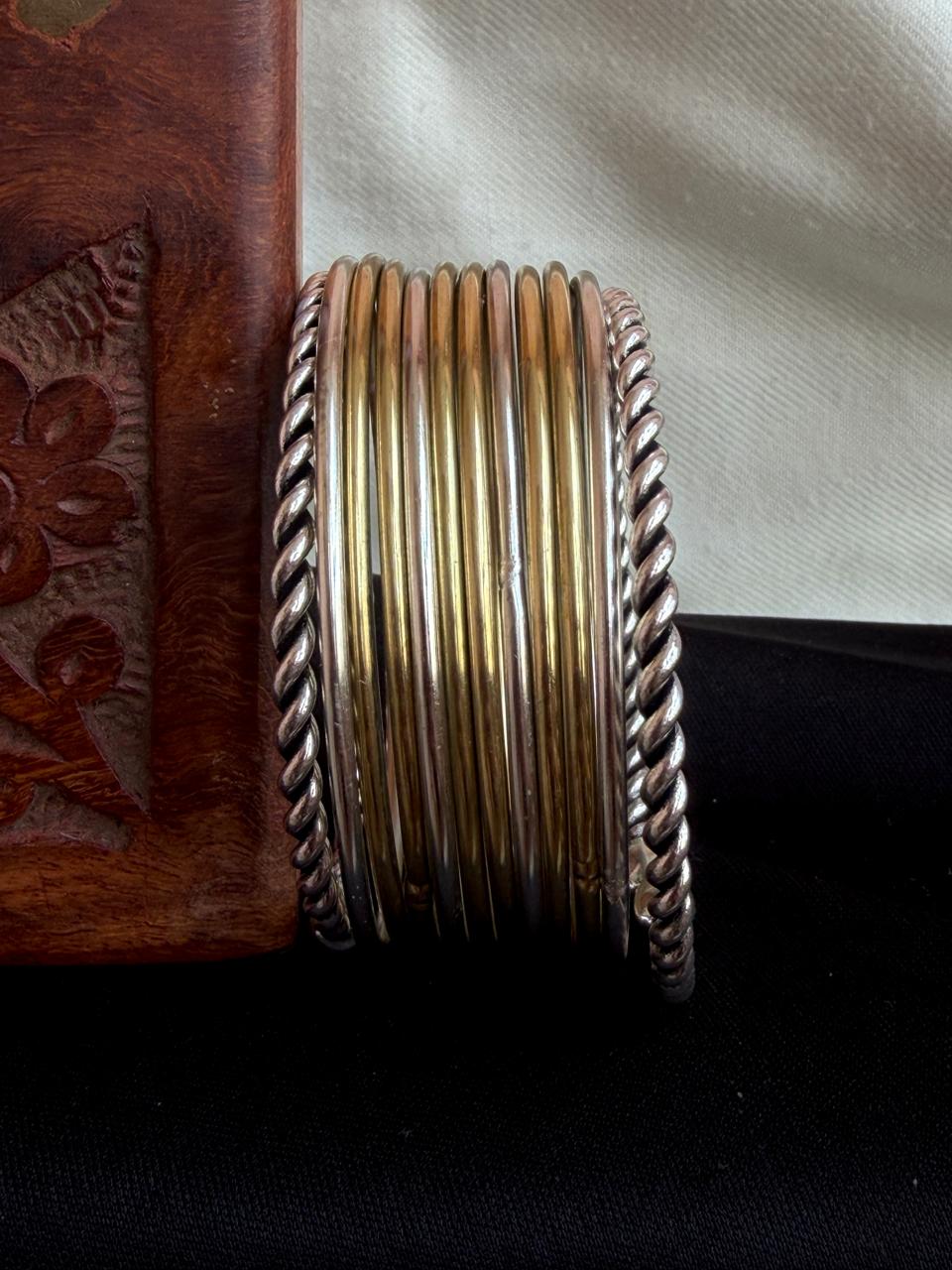Silver and Golden Brass Bagles Set