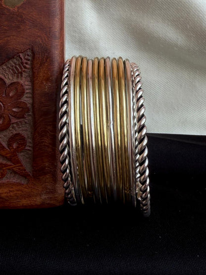 Silver and Golden Brass Bagles Set