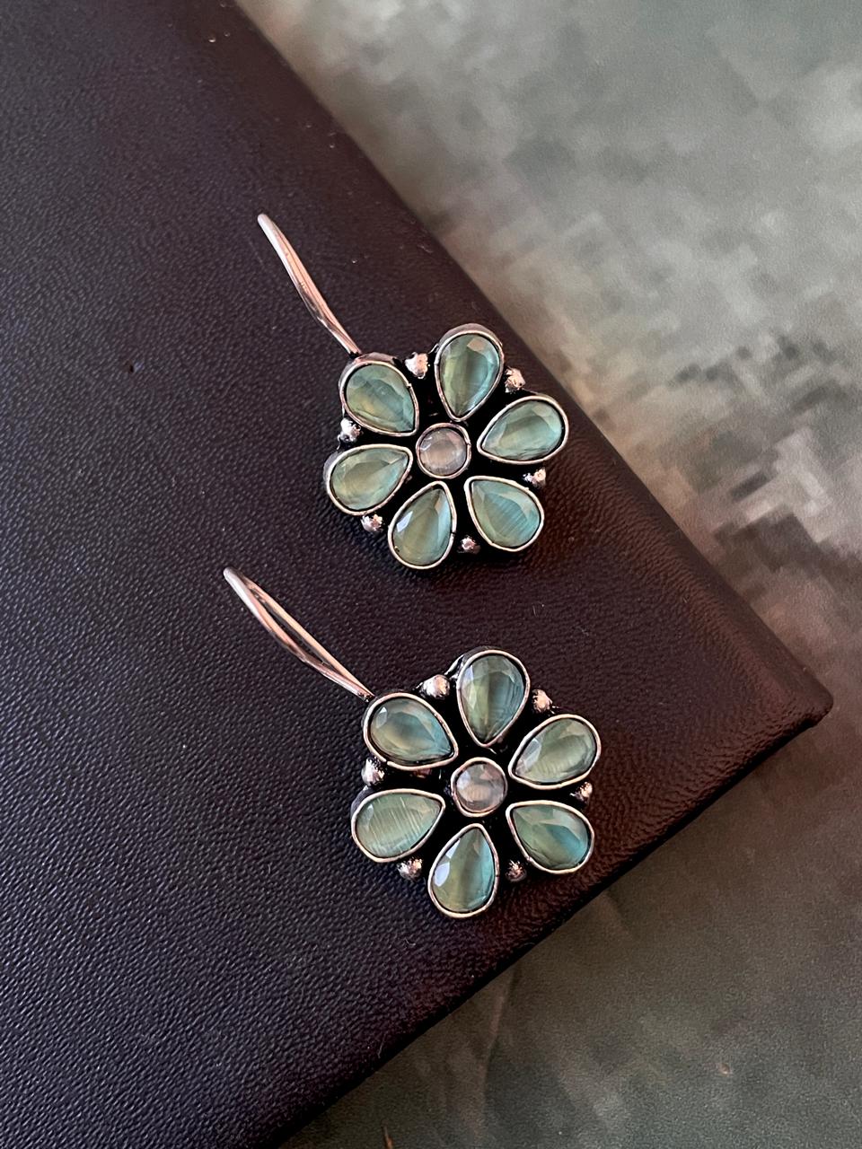 Floral Stone Stud Earring