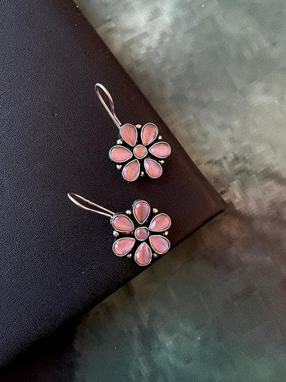 Floral Stone Stud Earring