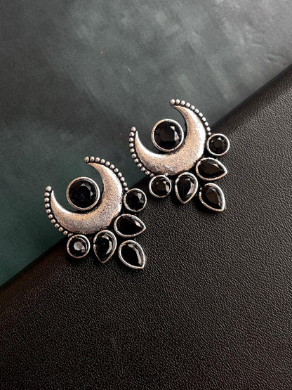 Monalisa Stone Moon Shape Small beautiful Stud Earring