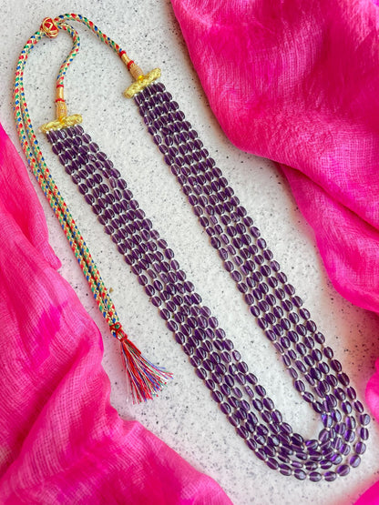 Glass Beads Five Layered Partywear Mala Necklace